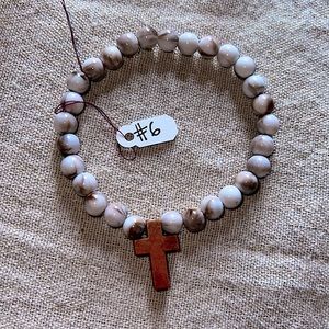 Cross Handmade Beaded Bracelet (#6)